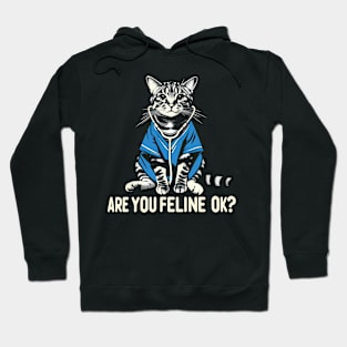 Are You Feline OK? Retro Cat Nurse Gifts Nurse Week Gifts Funny Nurse Hoodie